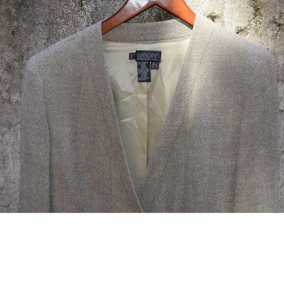 Vintage Episode Blazer by Carolyn Wright Freeman Gray Wool Blend UK 10 / US 8 - Picture 2 of 4